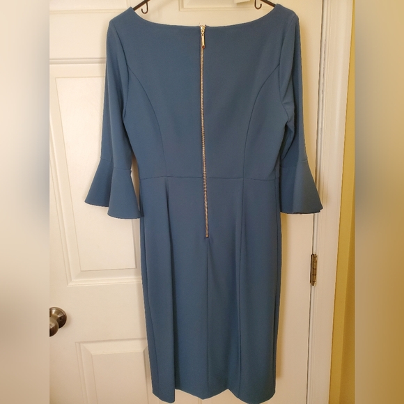 WHBM Teal/Turquoise Bell Sleeve Dress, Size 6 - Picture 2 of 2